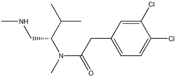 3,4-Dichloro-N-methyl-N-[(S)-2-methyl-1-methylaminomethylpropyl]benzeneacetamide 구조식 이미지