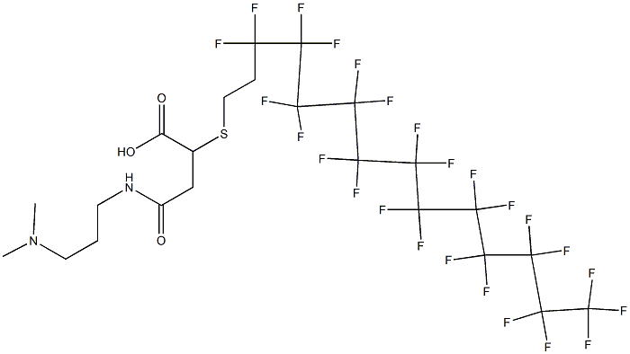 3-[[3-(Dimethylamino)propyl]carbamoyl]-2-[(3,3,4,4,5,5,6,6,7,7,8,8,9,9,10,10,11,11,12,12,13,13,14,14,14-pentacosafluorotetradecyl)thio]propionic acid 구조식 이미지