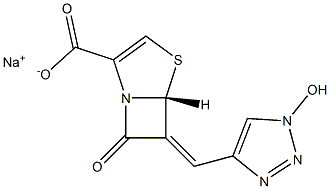 (5R,6Z)-6-[[1-Hydroxy-1H-1,2,3-triazol-4-yl]methylene]-7-oxo-4-thia-1-azabicyclo[3.2.0]hept-2-ene-2-carboxylic acid sodium salt 구조식 이미지