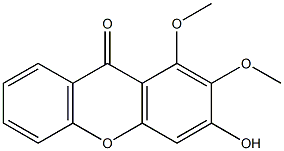 1,2-Dimethoxy-3-hydroxy-9H-xanthene-9-one 구조식 이미지