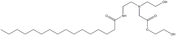 [N-(2-Hexadecanoylaminoethyl)-N-(2-hydroxyethyl)amino]acetic acid 2-hydroxyethyl ester 구조식 이미지