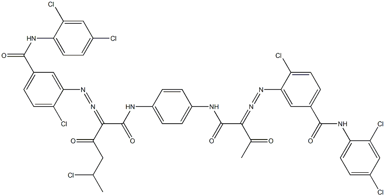 3,3'-[2-(1-Chloroethyl)-1,4-phenylenebis[iminocarbonyl(acetylmethylene)azo]]bis[N-(2,4-dichlorophenyl)-4-chlorobenzamide] Structure