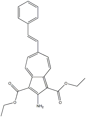 2-Amino-6-(2-phenylethenyl)azulene-1,3-dicarboxylic acid diethyl ester 구조식 이미지