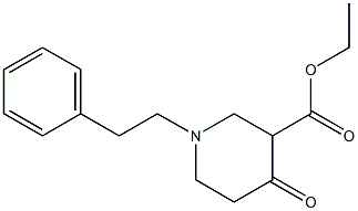 4-Oxo-1-(2-phenylethyl)-3-piperidinecarboxylic acid ethyl ester 구조식 이미지