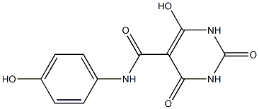 1,2,3,4-Tetrahydro-6-hydroxy-2,4-dioxo-N-(4-hydroxyphenyl)pyrimidine-5-carboxamide 구조식 이미지