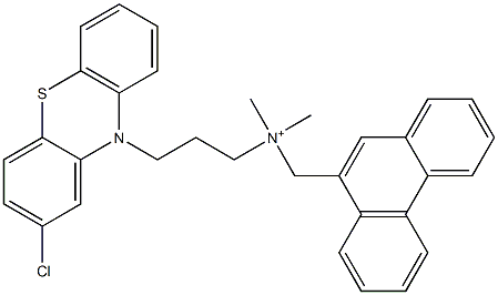 3-(2-Chloro-10H-phenothiazin-10-yl)-N,N-dimethyl-N-(9-phenanthrylmethyl)-1-propanaminium 구조식 이미지