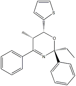 (2S,5S,6R)-2-Ethyl-5-methyl-2,4-diphenyl-6-(2-thienyl)-5,6-dihydro-2H-1,3-oxazine Structure