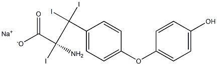 (S)-2-Amino-3-[4-(4-hydroxyphenoxy)phenyl]-2,3,3-triiodopropanoic acid sodium salt 구조식 이미지