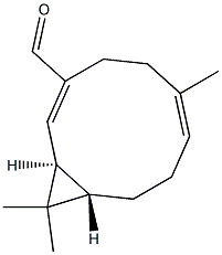 (1E,5E,9S,10S)-5,11,11-Trimethyl-9,10-methanocyclodeca-1,5-diene-2-carbaldehyde Structure