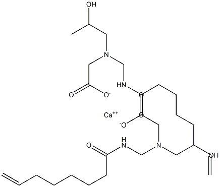 Bis[N-(2-hydroxypropyl)-N-(7-octenoylaminomethyl)glycine]calcium salt 구조식 이미지