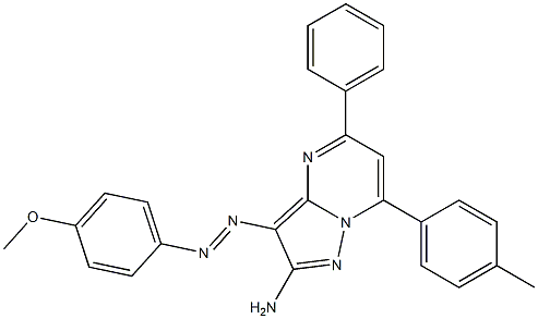 2-Amino-3-(4-methoxyphenylazo)-5-phenyl-7-(4-methylphenyl)pyrazolo[1,5-a]pyrimidine 구조식 이미지