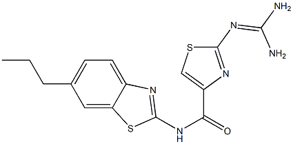 2-(Diaminomethyleneamino)-N-(6-propyl-2-benzothiazolyl)thiazole-4-carboxamide Structure