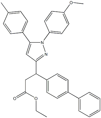 3-(4-Phenylphenyl)-3-[[1-(4-methoxyphenyl)-5-(4-methylphenyl)-1H-pyrazol]-3-yl]propanoic acid ethyl ester Structure