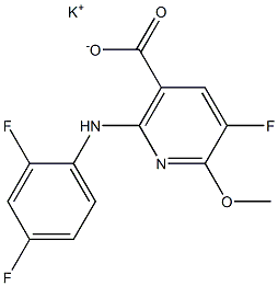 2-[(2,4-Difluorophenyl)amino]-5-fluoro-6-methoxynicotinic acid potassium salt Structure