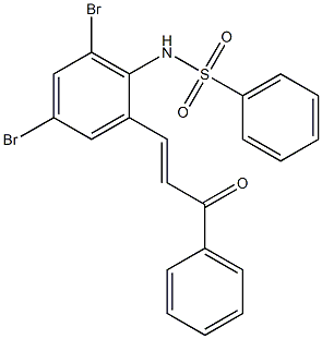 2-(Phenylsulfonylamino)-3,5-dibromochalcone 구조식 이미지