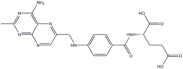 (2S)-2-[4-[N-(4-Amino-2-methyl-6-pteridinylmethyl)amino]benzoylamino]glutaric acid 구조식 이미지