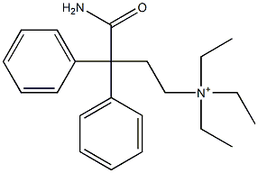N-(3-Carbamoyl-3,3-diphenylpropyl)-N,N-diethylethanaminium 구조식 이미지