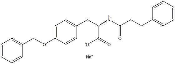 4-(Benzyloxy)-N-(3-phenylpropionyl)-L-phenylalanine sodium salt 구조식 이미지