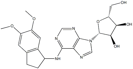 N-[[2,3-Dihydro-5,6-dimethoxy-1H-inden]-1-yl]adenosine 구조식 이미지