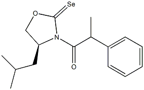 (4S)-4-Isobutyl-3-(2-phenylpropanoyl)oxazolidine-2-selenone Structure