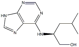 [S,(-)]-4-Methyl-2-[(9H-purine-6-yl)amino]-1-pentanol Structure