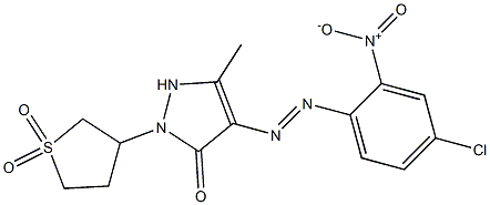 3-[4-(4-Chloro-2-nitrophenylazo)-3-methyl-5(2H)-pyrazolon-1-yl]tetrahydrothiophene 1,1-dioxide Structure