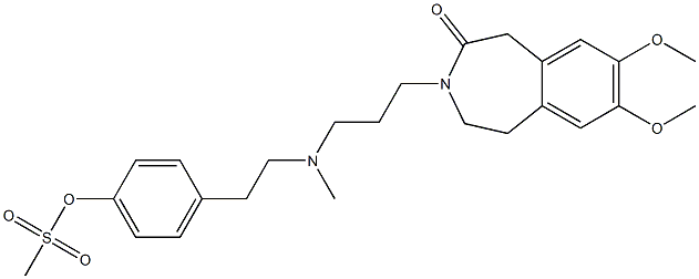 4,5-Dihydro-7,8-dimethoxy-3-[3-[N-methyl-2-(4-methylsulfonyloxyphenyl)ethylamino]propyl]-1H-3-benzazepin-2(3H)-one Structure