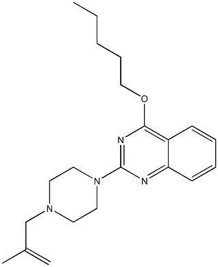 2-[4-(2-Methyl-2-propenyl)-1-piperazinyl]-4-pentyloxyquinazoline 구조식 이미지