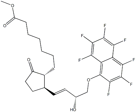 (13E,15R)-15-Hydroxy-9-oxo-16-(heptafluoro-1-naphtyloxy)-17,18,19,20-tetranorprost-13-en-1-oic acid methyl ester 구조식 이미지