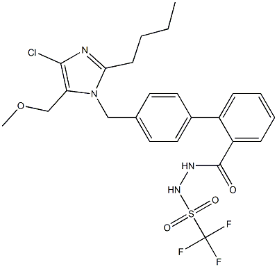 4'-[(2-Butyl-4-chloro-5-methoxymethyl-1H-imidazol-1-yl)methyl]-N'-(trifluoromethylsulfonyl)-1,1'-biphenyl-2-carboxylic acid hydrazide Structure