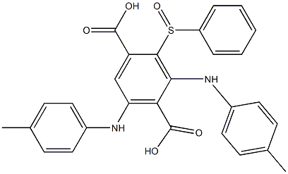 2-(Phenylsulfinyl)-3,5-di(p-toluidino)terephthalic acid Structure