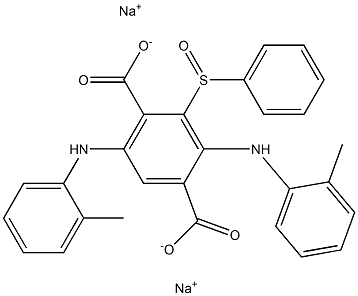 2-(Phenylsulfinyl)-3,6-di(o-toluidino)terephthalic acid disodium salt Structure