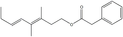 Phenylacetic acid 3,4-dimethyl-3,5-octadienyl ester Structure