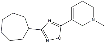 3-Cycloheptyl-5-[(1,2,5,6-tetrahydro-1-methylpyridin)-3-yl]-1,2,4-oxadiazole 구조식 이미지