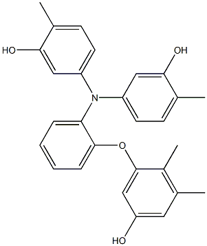 N,N-Bis(3-hydroxy-4-methylphenyl)-2-(5-hydroxy-2,3-dimethylphenoxy)benzenamine 구조식 이미지