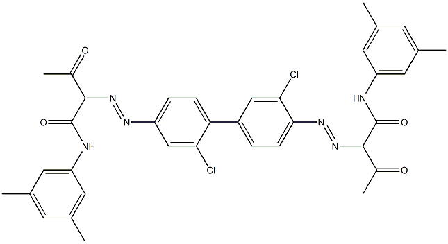 4,4'-Bis[[1-(3,5-dimethylphenylamino)-1,3-dioxobutan-2-yl]azo]-2,3'-dichloro-1,1'-biphenyl 구조식 이미지