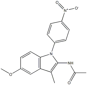 N-[1-(4-Nitrophenyl)-3-methyl-5-methoxy-1H-indol-2-yl]acetamide 구조식 이미지