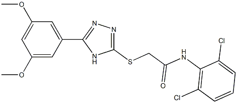 2-[[5-(3,5-Dimethoxyphenyl)-4H-1,2,4-triazol-3-yl]thio]-2',6'-dichloroacetoanilide Structure