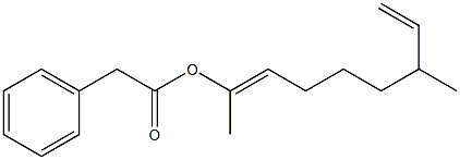 Phenylacetic acid 1,6-dimethyl-1,7-octadienyl ester 구조식 이미지