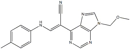 9-(Methoxymethyl)-6-[(Z)-2-(4-methylphenylamino)-1-cyanoethenyl]-9H-purine 구조식 이미지