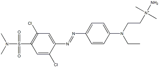 1-[2-[[4-[[2,5-Dichloro-4-[(dimethylamino)sulfonyl]phenyl]azo]phenyl]ethylamino]ethyl]-1,1-dimethylhydrazinium 구조식 이미지