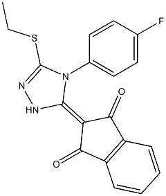 2-[3-Ethylthio-4-(4-fluorophenyl)-1H-1,2,4-triazol-5(4H)-ylidene]indane-1,3-dione 구조식 이미지