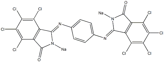 N,N'-Bis(4,5,6,7-tetrachloro-3-oxo-2-sodioisoindolin-1-ylidene)-1,4-benzenediamine 구조식 이미지