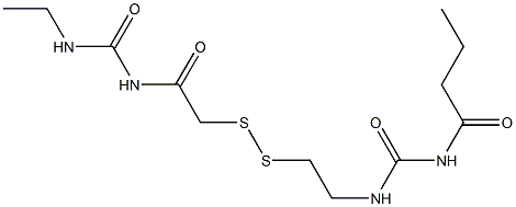 1-Butyryl-3-[2-[[(3-ethylureido)carbonylmethyl]dithio]ethyl]urea Structure