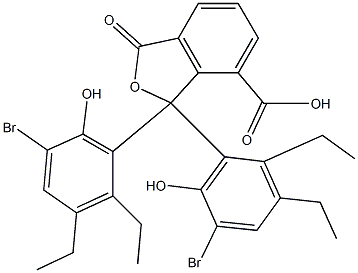 1,1-Bis(5-bromo-2,3-diethyl-6-hydroxyphenyl)-1,3-dihydro-3-oxoisobenzofuran-7-carboxylic acid 구조식 이미지