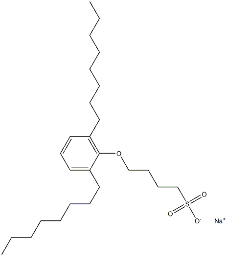 4-(2,6-Dioctylphenoxy)butane-1-sulfonic acid sodium salt 구조식 이미지