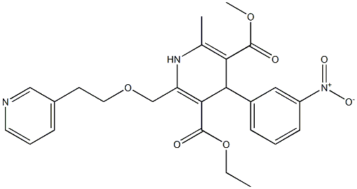 6-(2-(Pyridin-3-yl)ethoxymethyl)-4-(3-nitrophenyl)-2-methyl-1,4-dihydropyridine-3,5-dicarboxylic acid 3-methyl 5-ethyl ester Structure