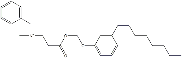 N,N-Dimethyl-N-benzyl-N-[2-[[(3-octylphenyloxy)methyl]oxycarbonyl]ethyl]aminium 구조식 이미지