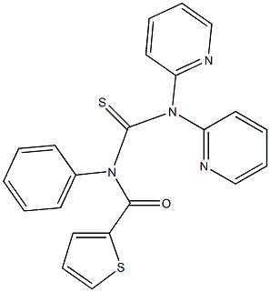 3,3-Di(2-pyridyl)-1-(2-thienylcarbonyl)-1-phenylthiourea 구조식 이미지