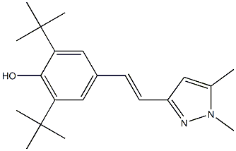 4-[(E)-2-(1,5-Dimethyl-1H-pyrazol-3-yl)ethenyl]-2,6-di-tert-butylphenol 구조식 이미지